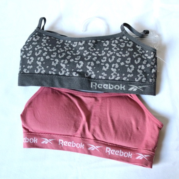 New REEBOK Girls Seamless Bralettes Bra Pack of 2 Size Medium (8-10) Pink Grey - Picture 6 of 6